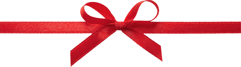 Red bow and ribbon line.